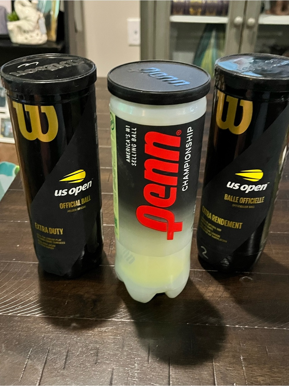 Championship Tennis Balls - Yellow US Open Penn 3 cans of 3 9 balls